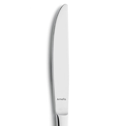 Silbernes Messer mit glattem Griff, Aufschrift.