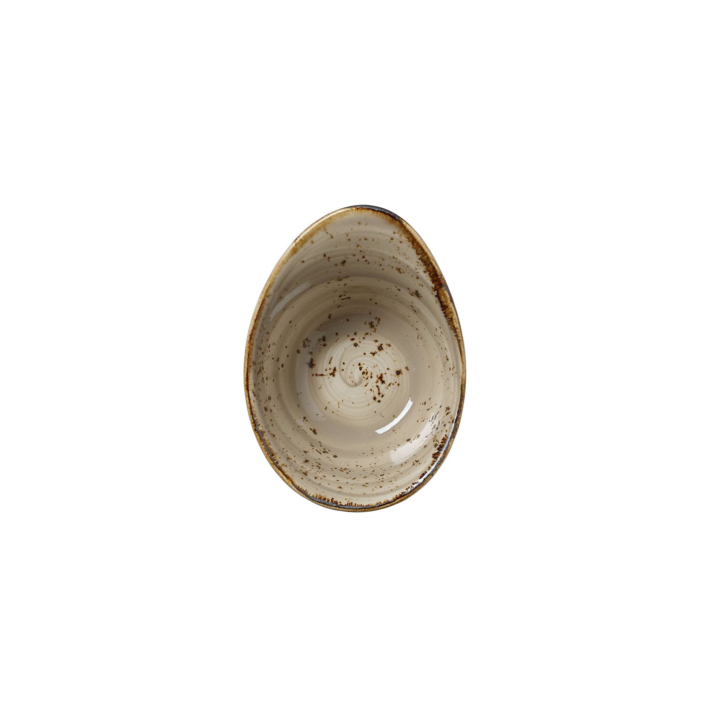Keramikschale mit gesprenkeltem Design.
