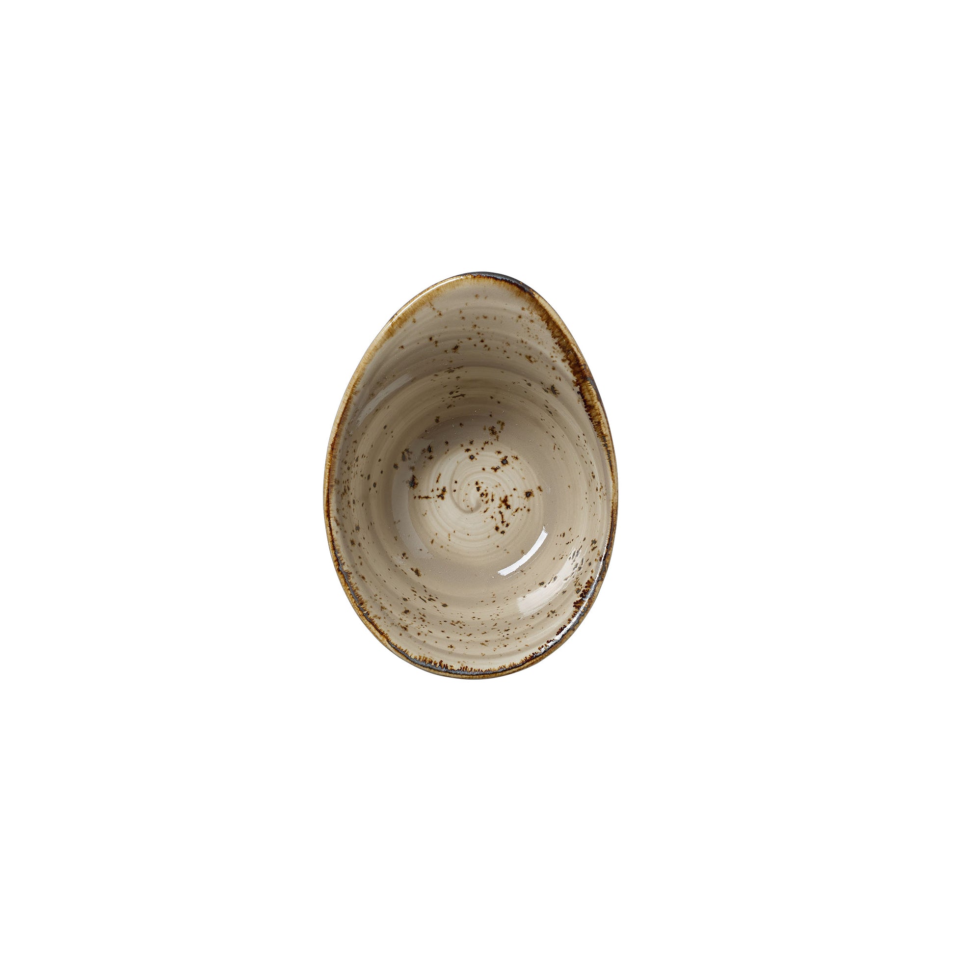 Keramikschale mit gesprenkeltem Design.