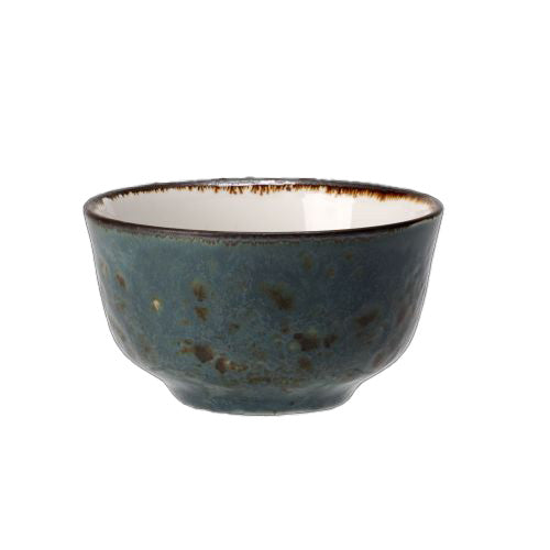 Keramikschale mit blauem Muster.