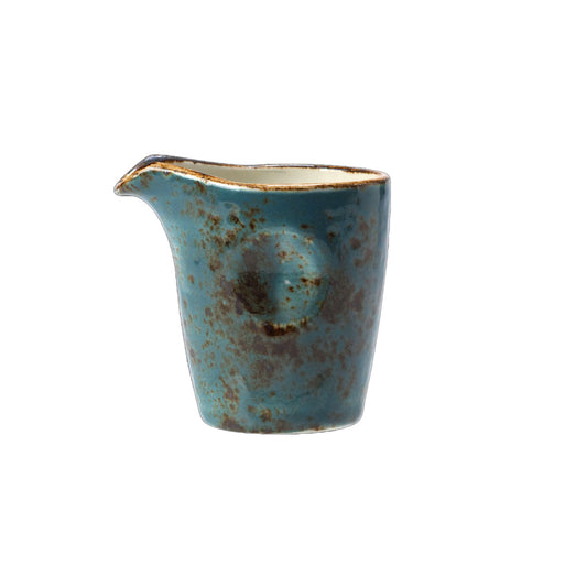 Kleine blaue Keramik-Sauciere.