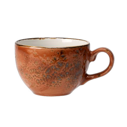 Keramiktasse mit Henkel, braun.
