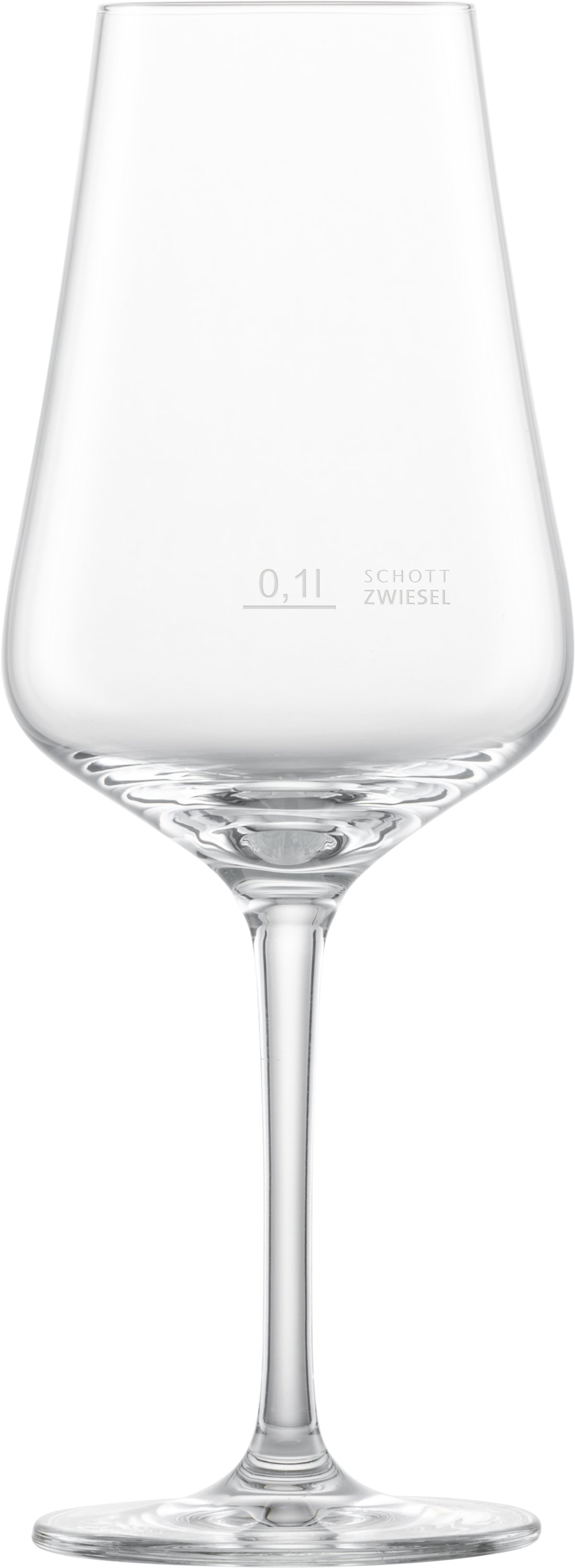 Weinglas mit Eichstrich 0,1L.
