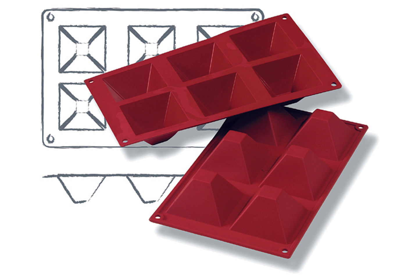 Silikonformen für Gastronomiebedarf.