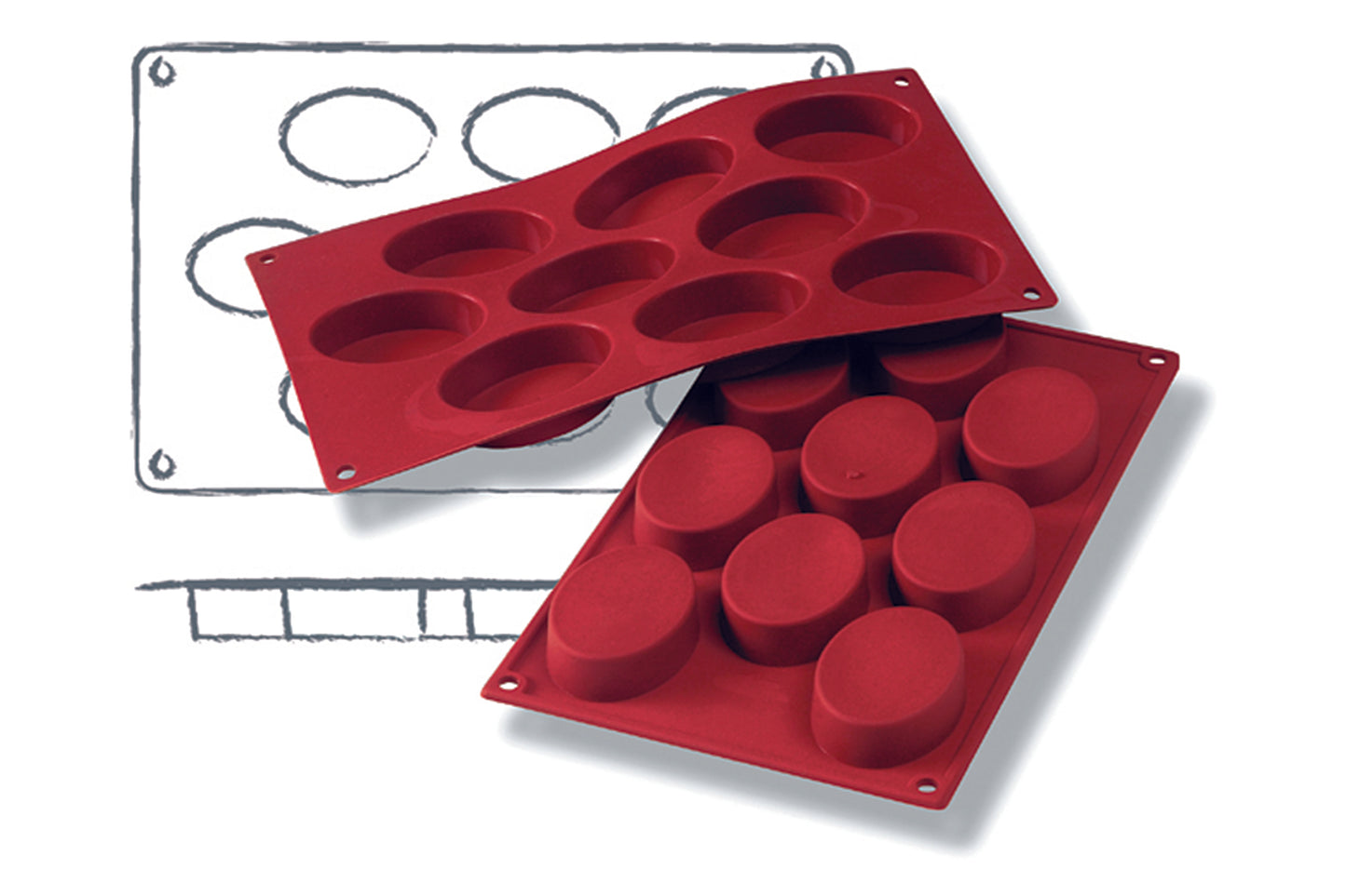 Silikonformen für Gastronomiebedarf.