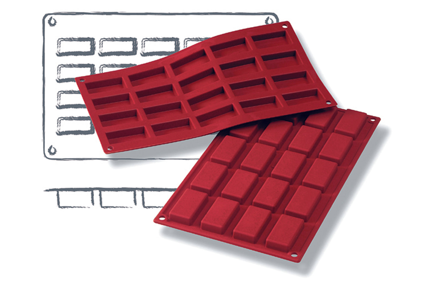 Silikonformen für Gastronomiebedarf.