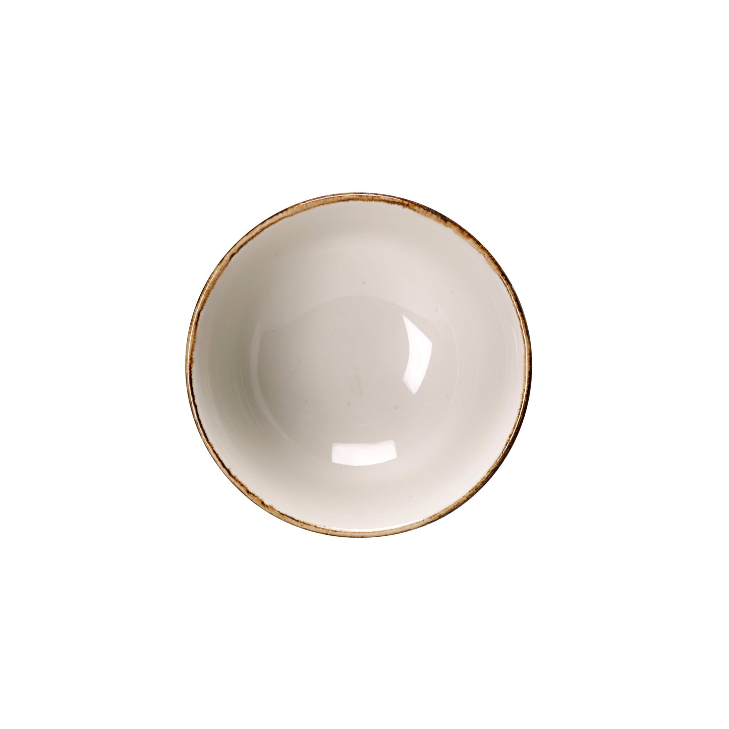 Leere, weiße Schüssel von oben.