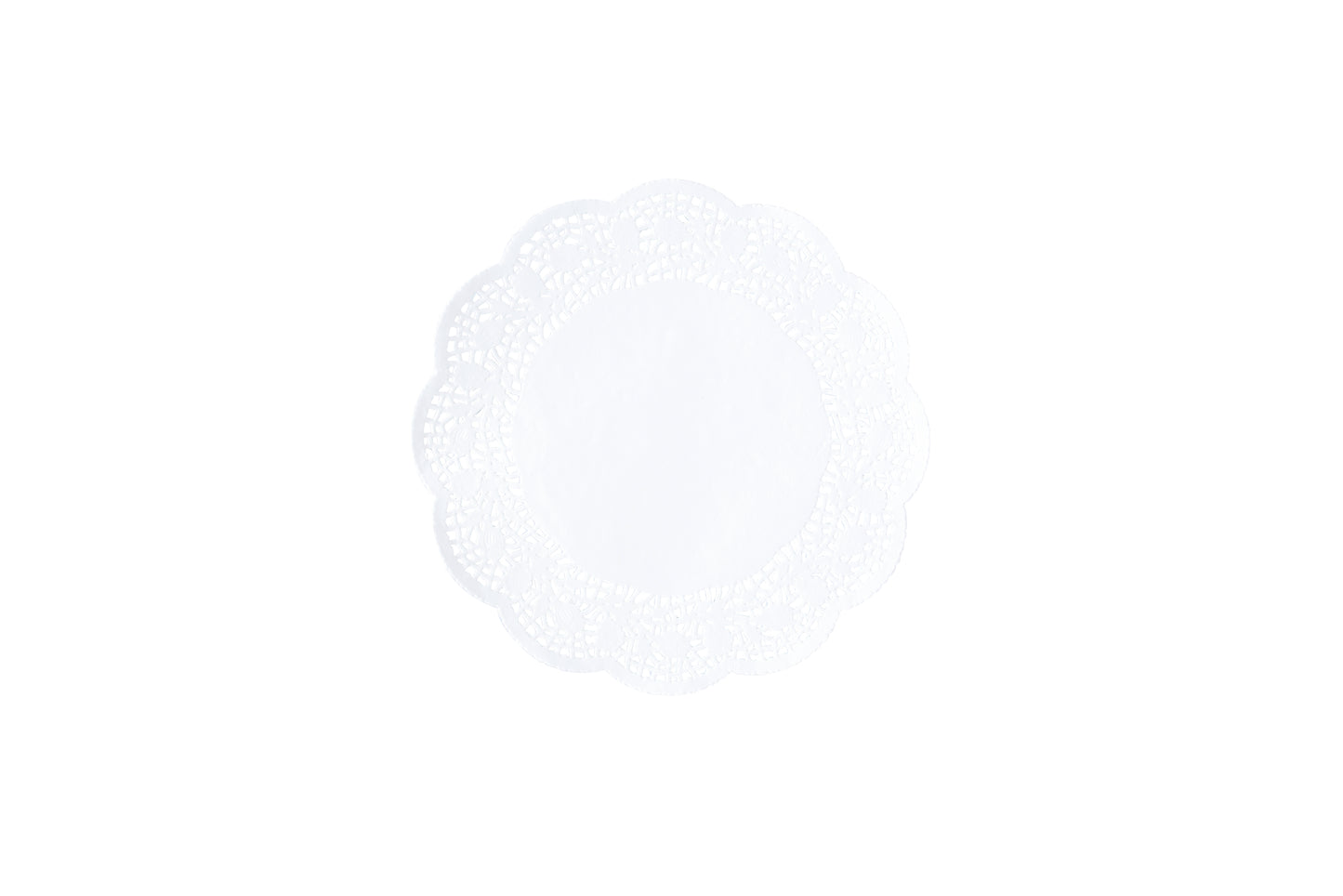 Weißer Serviettenuntersetzer aus Papier.