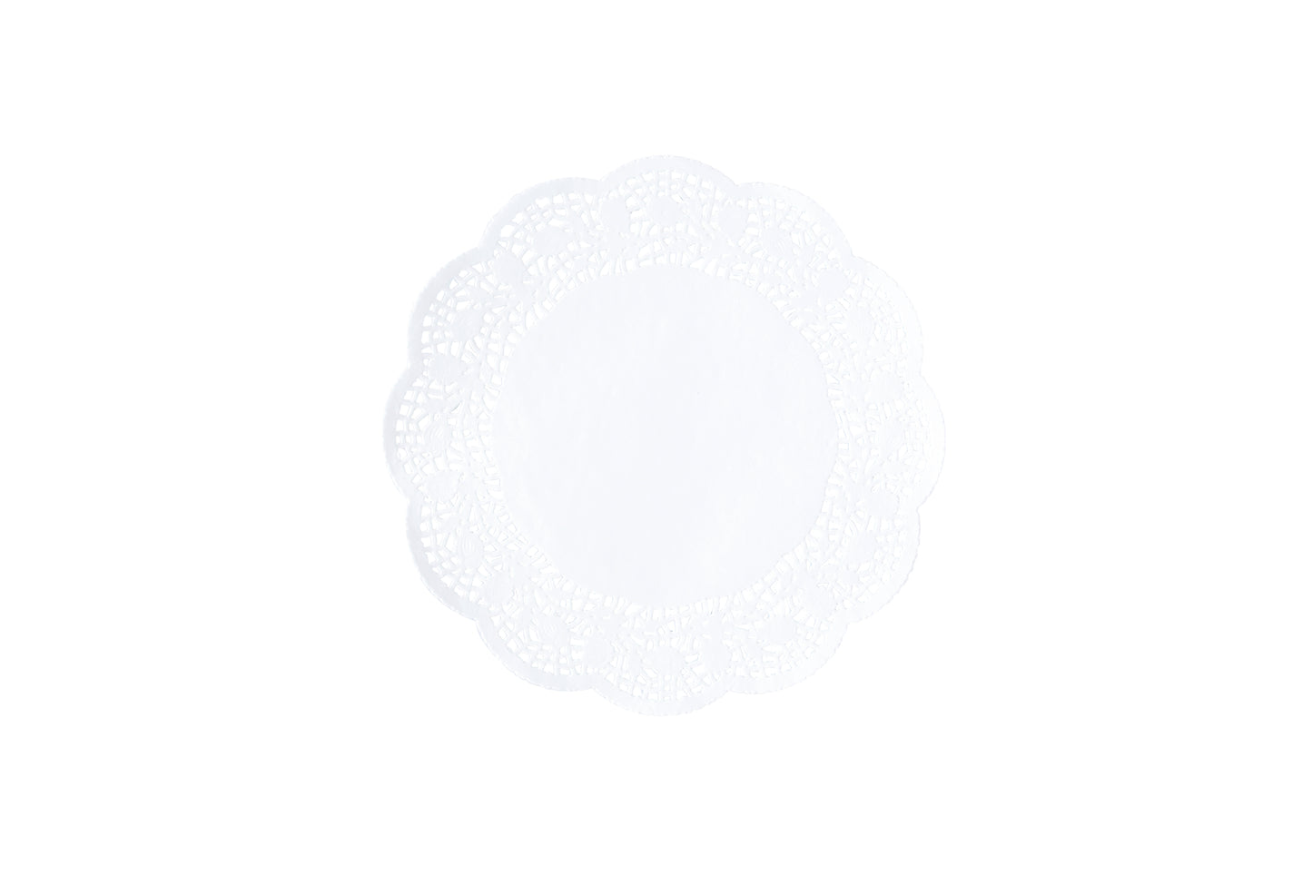 Weißer Serviettenuntersetzer aus Papier.