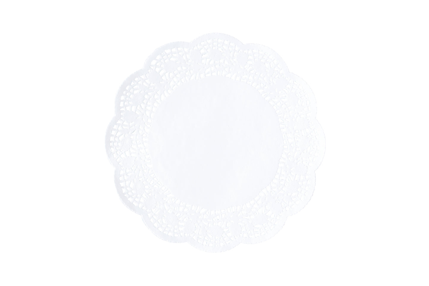 Weißer Serviettenuntersetzer aus Papier.