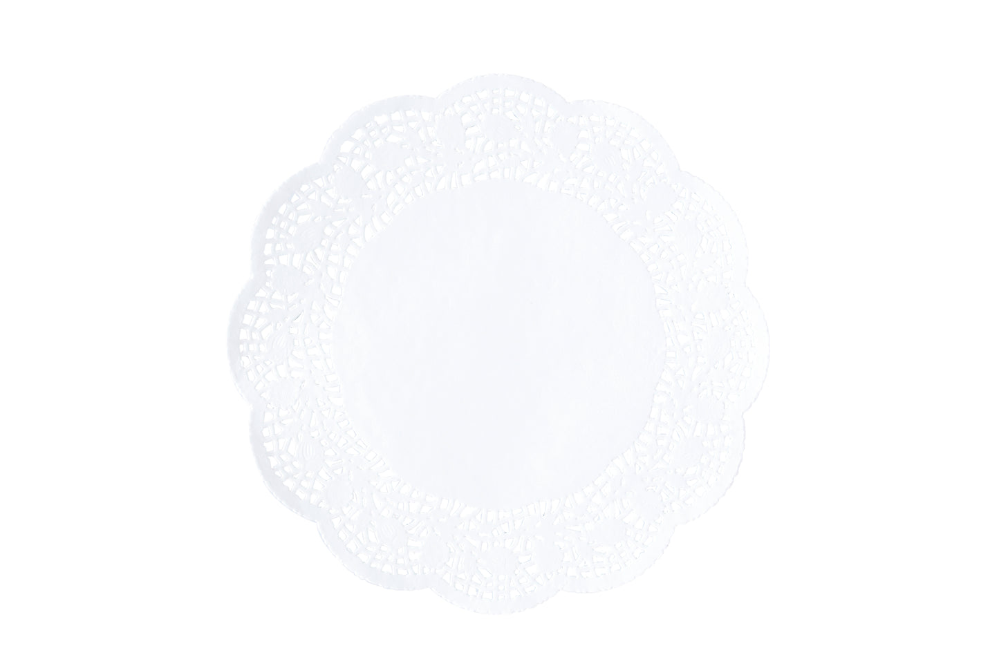 Weißer Serviettenuntersetzer aus Papier.