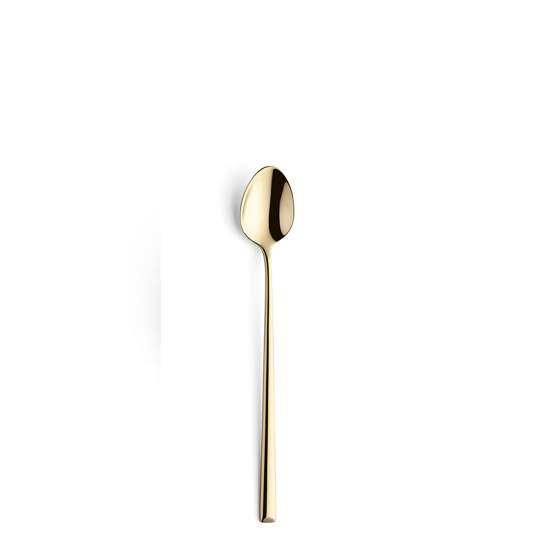 Goldene Löffel auf weißem Hintergrund
