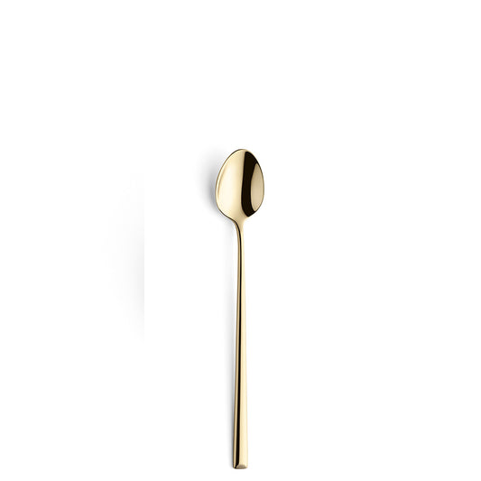 Goldene Löffel auf weißem Hintergrund