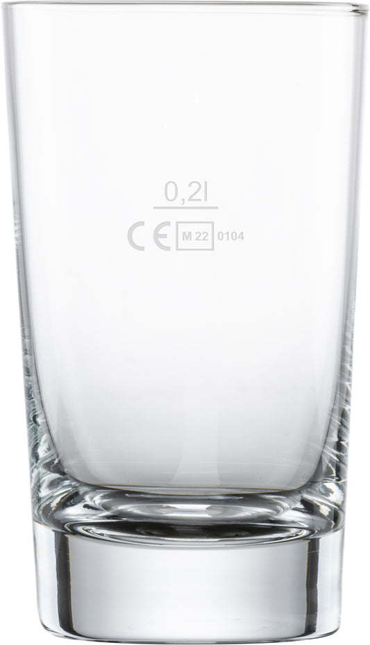 Leeres Glas mit Eichmarkierung.