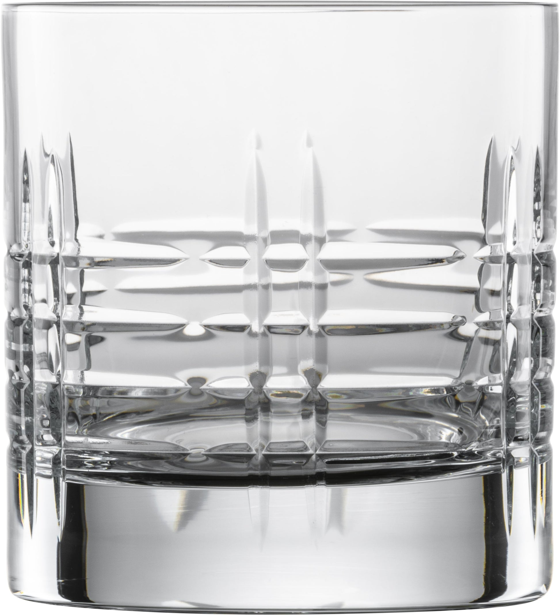 Kristallglas mit geometrischem Muster.