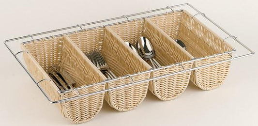 Besteckkorb mit vier Fächern.