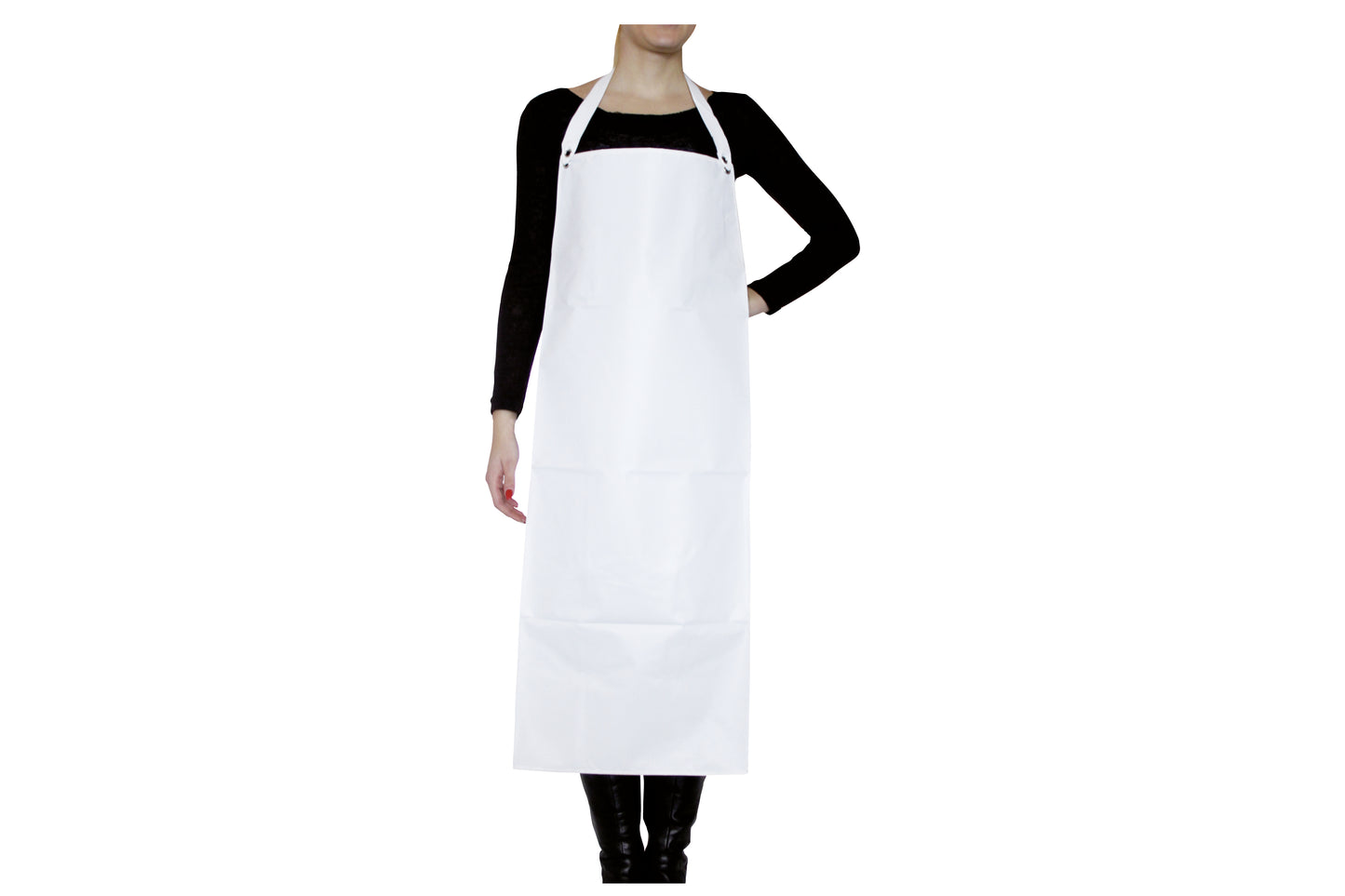 Weiße Schürze für Gastronomie.