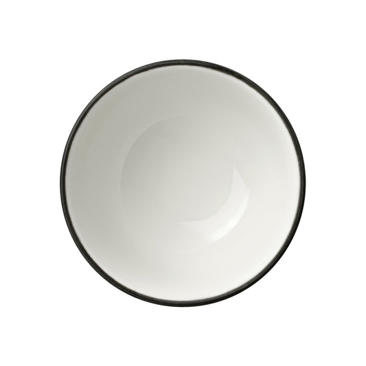 Leere, weiße Schüssel von oben.