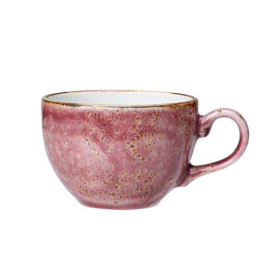 Rosa Tasse mit Henkel.