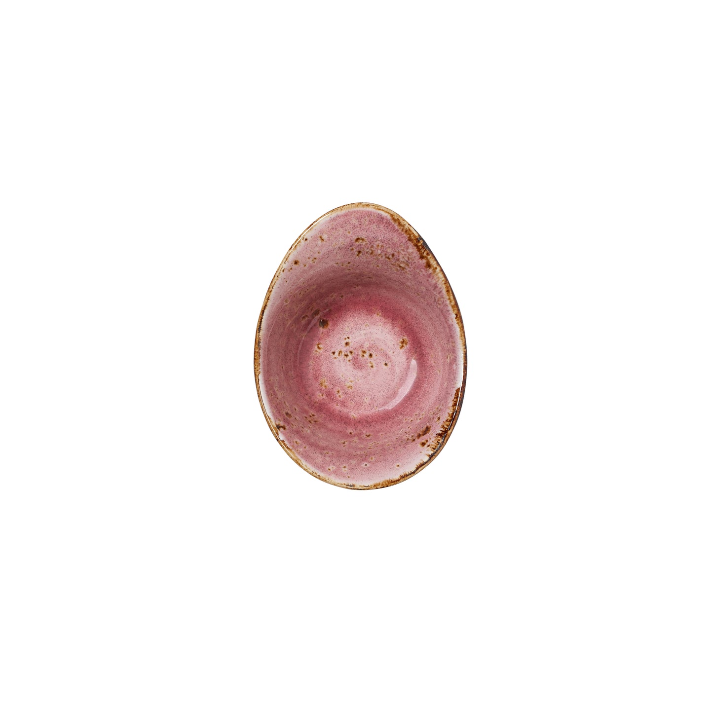 Rosa, ovaler, rustikaler Teller.