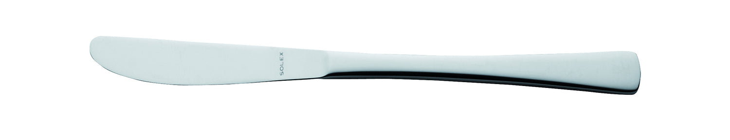 Buttermesser aus Edelstahl, schlicht.