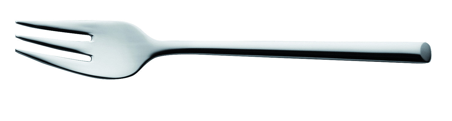 Silberne Gabel mit drei Zinken.