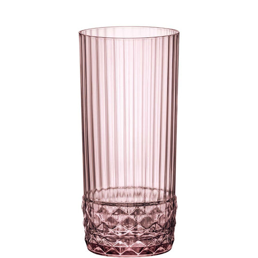 Rosa Glas mit Rillenstruktur