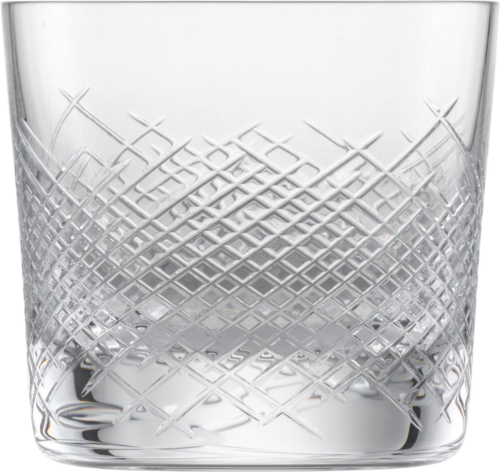 Kristallglas mit Rautenmuster.