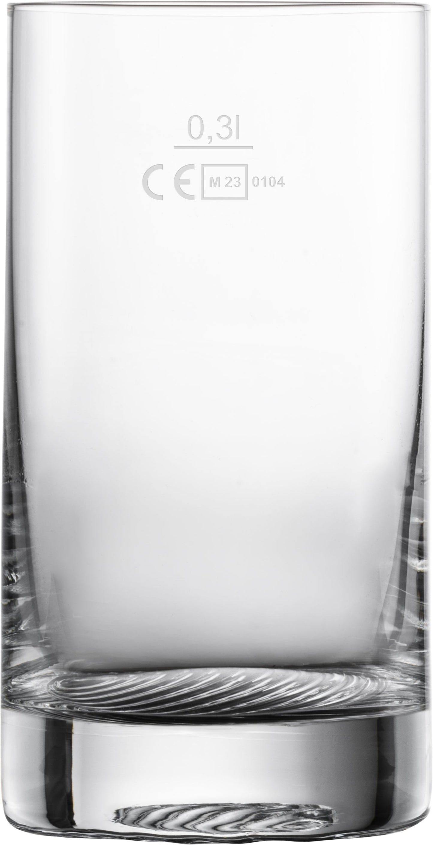 Leeres Glas mit Volumenangabe.