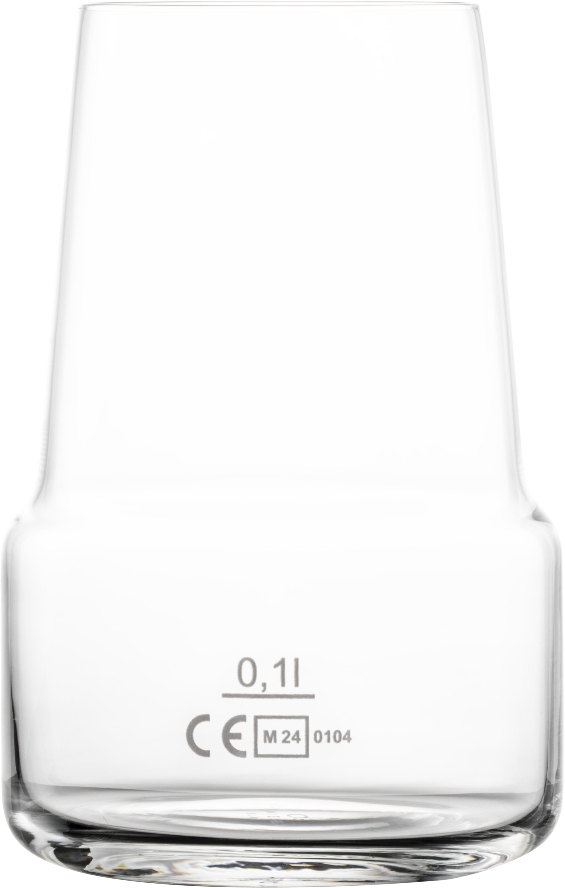 Glas mit Volumenmarkierung 0,1l.