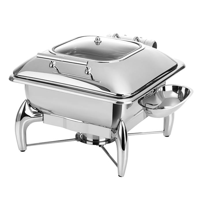 Chafing Dish mit Deckel und Brenner.