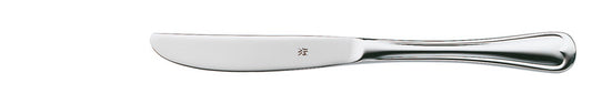 Silbernes Tafelmesser auf weißem Hintergrund.