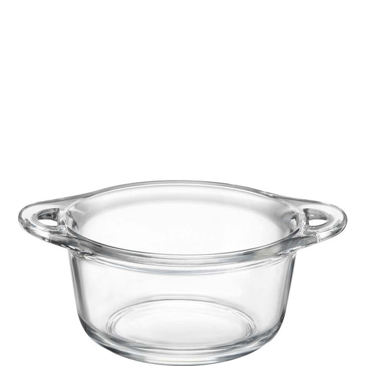 Transparente Glas-Schüssel mit Griffen
