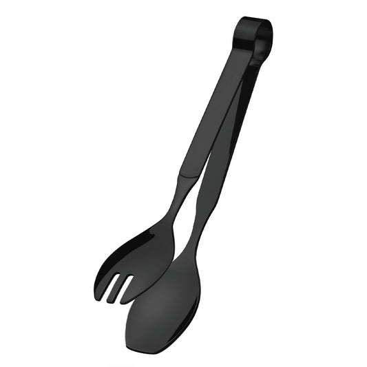 Schwarze Küchenzange und Löffel