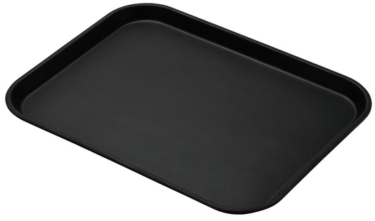 Schwarzes Tablett für Gastronomiebedarf.