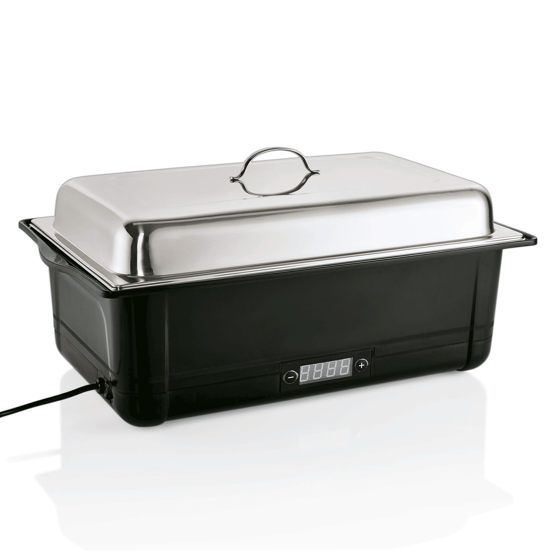 Elektrischer Chafing Dish mit Deckel.
