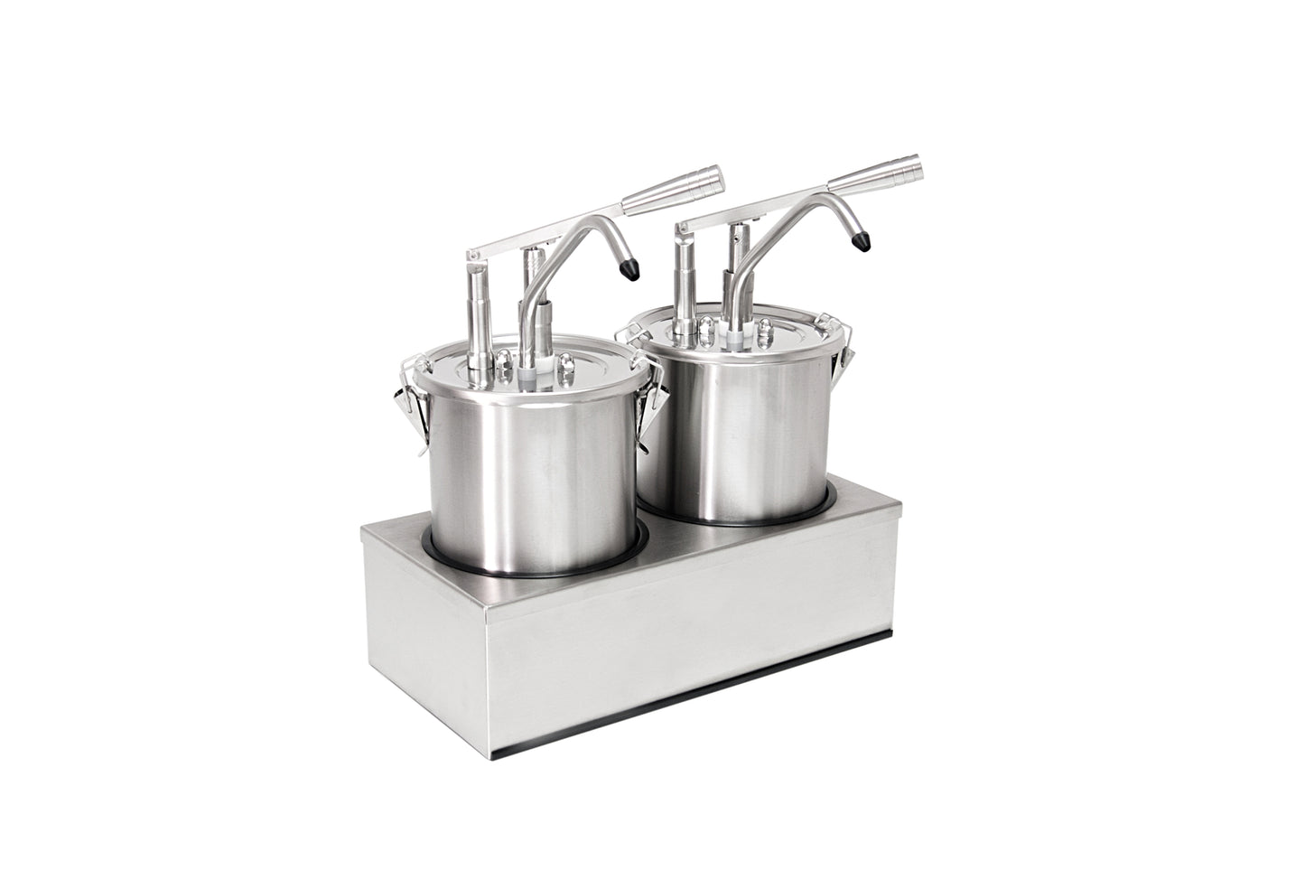 Zwei Edelstahlbehälter für Gastronomie.