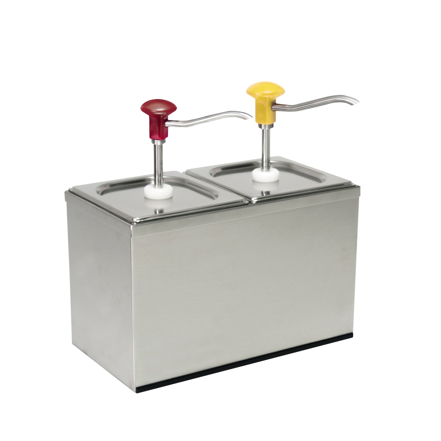 Zwei Edelstahlbehälter mit Pumpen.