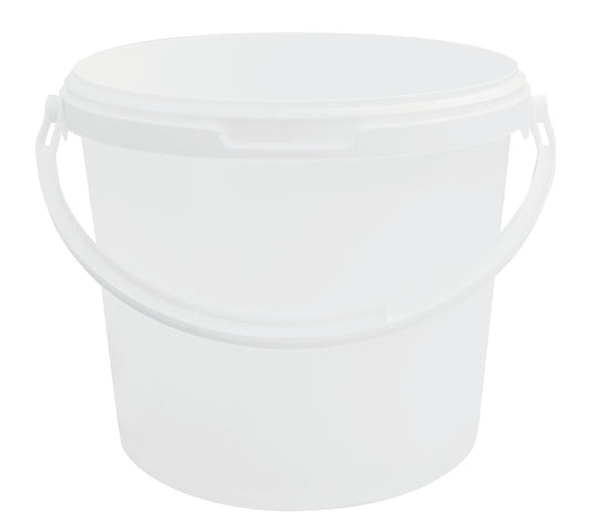 Weißer Eimer für Gastronomiebedarf.