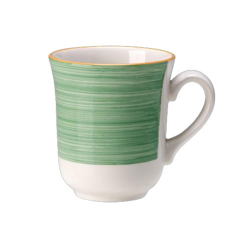Grüne Tasse mit Henkel.