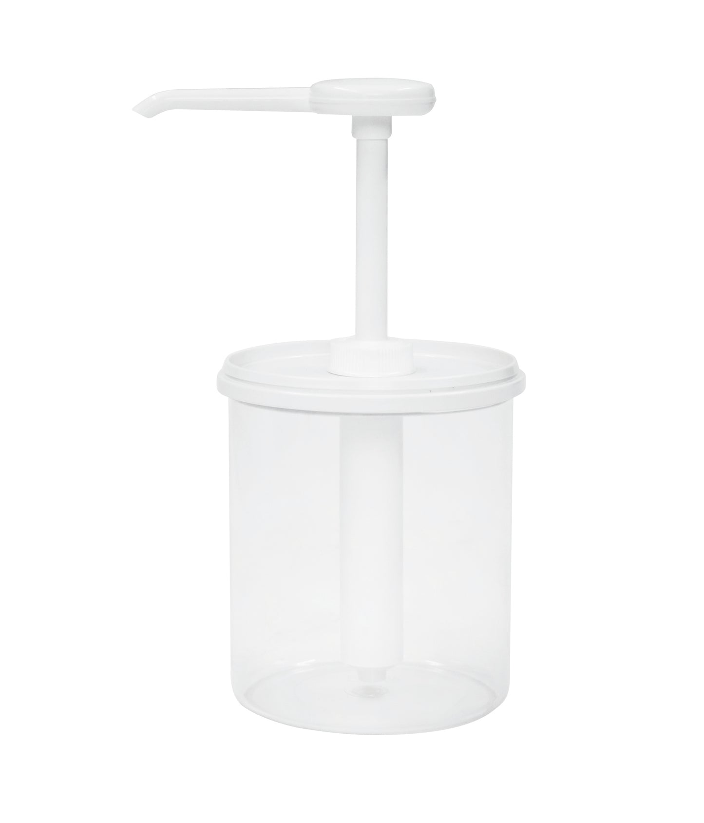 Transparenter Spender für Flüssigkeiten.