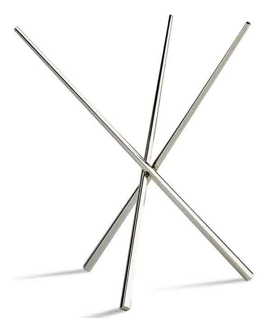 Kreuzförmiger Edelstahl-Serviettenhalter.