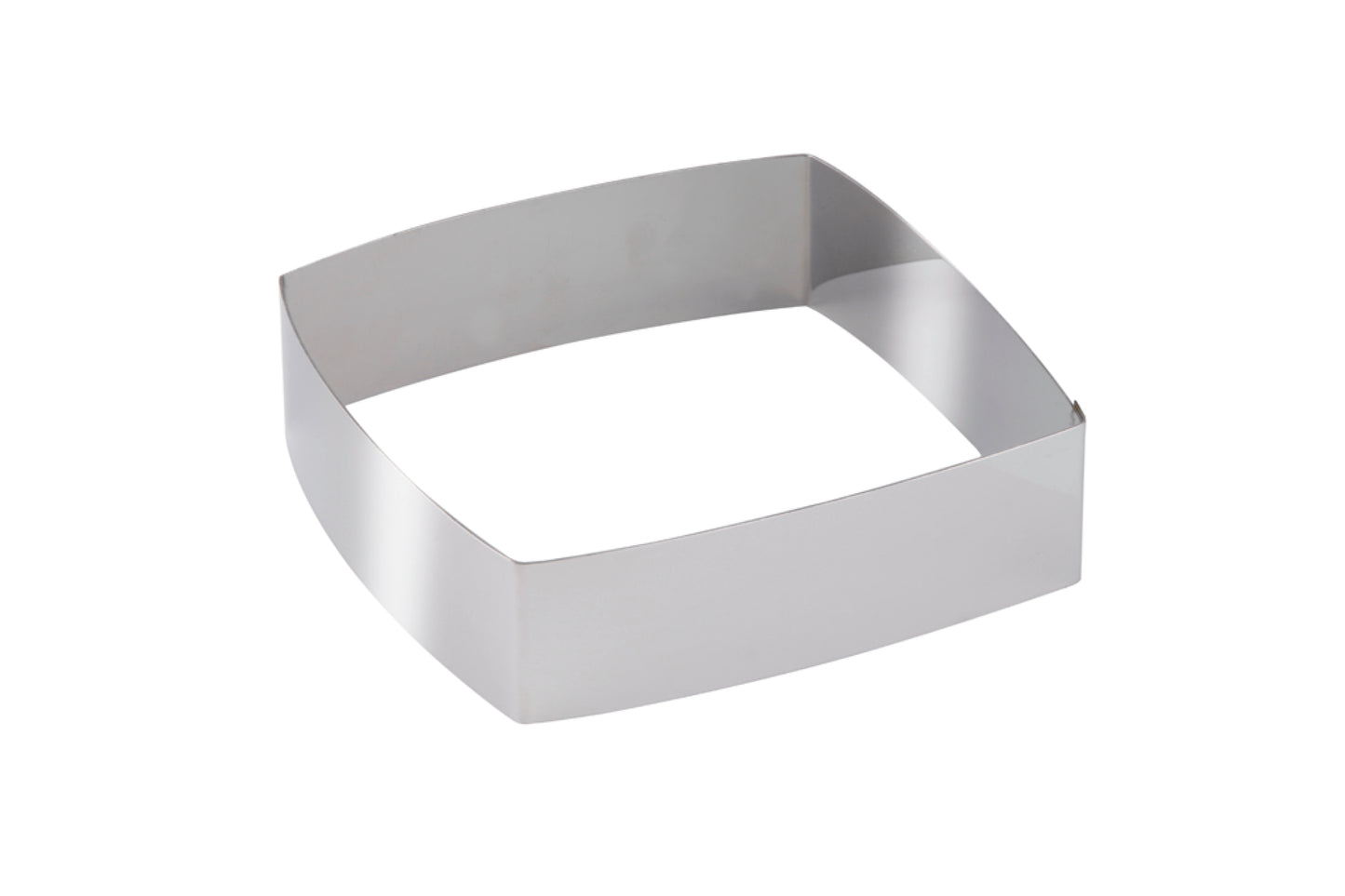 Eckiger Edelstahl-Ausstecher für Gastronomie.