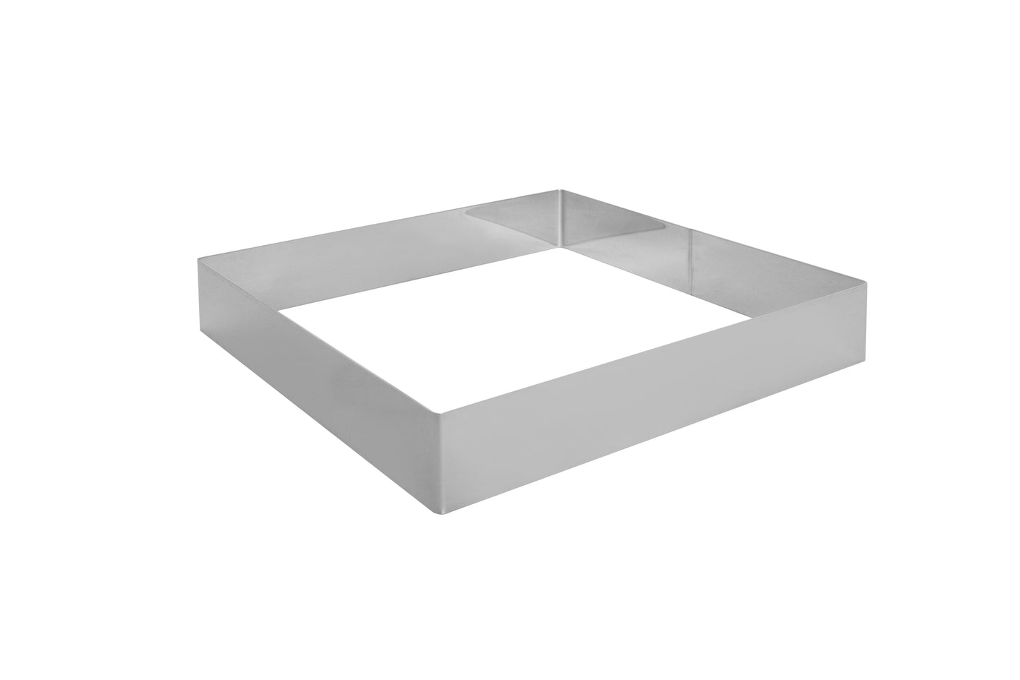 Eckiger Edelstahl-Rahmen für Gastronomie.