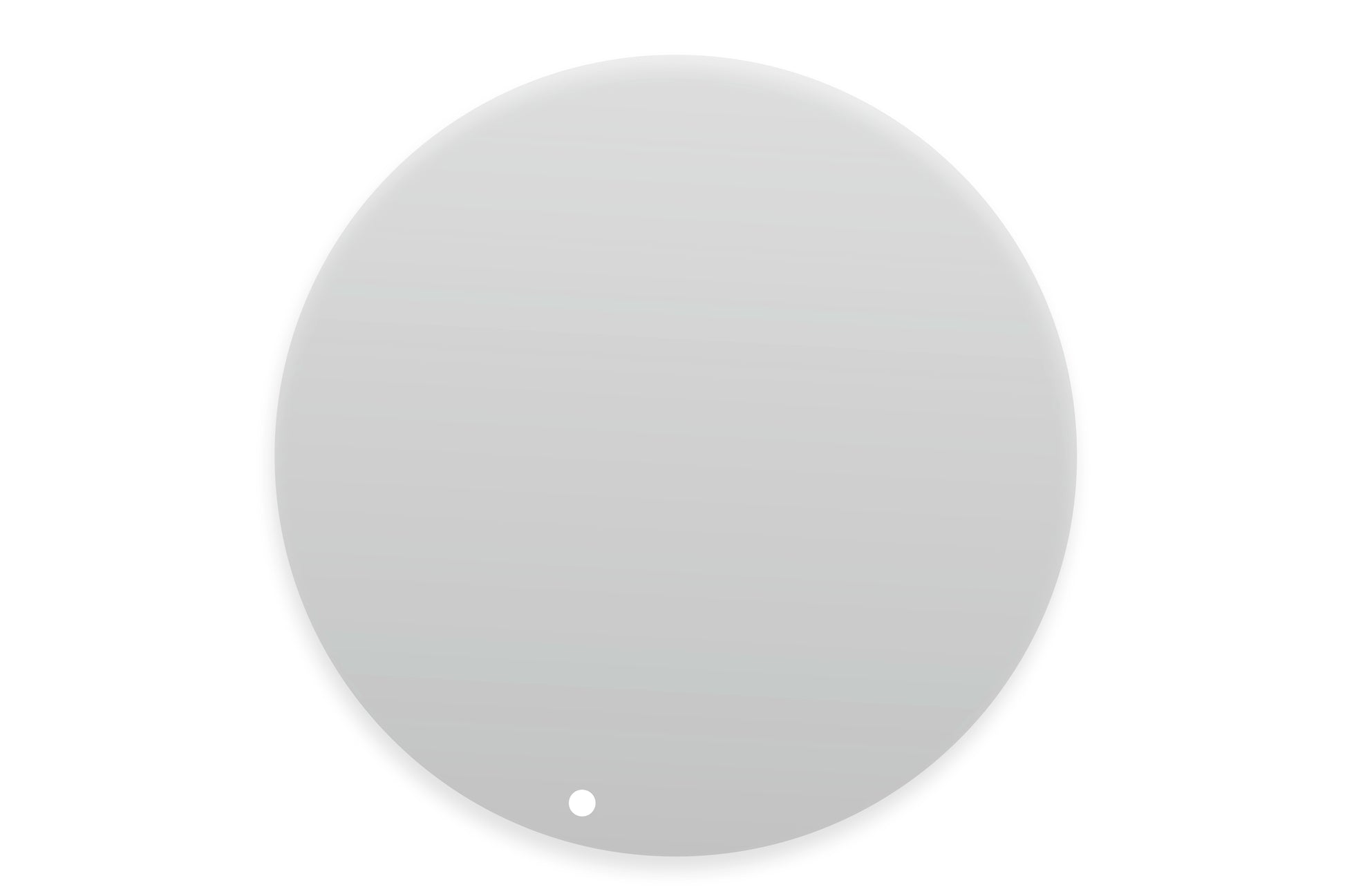 Leerer, runder Spiegel ohne Reflexion.