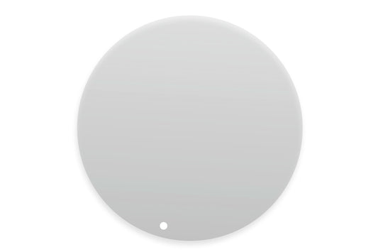 Leerer, runder Spiegel ohne Reflexion.