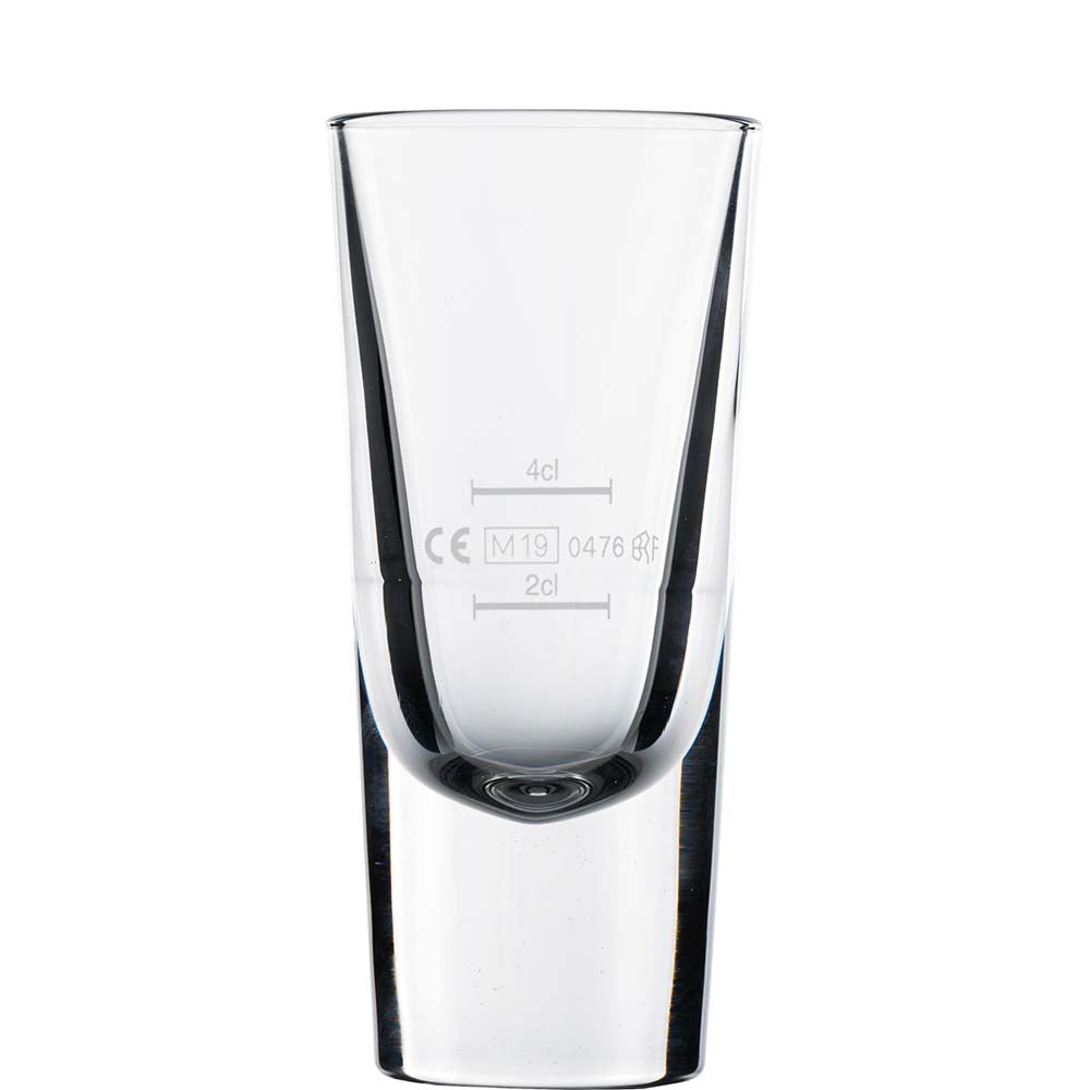 Glas mit Maßmarken 2–4 cl