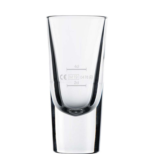 Glas mit Maßmarken 2–4 cl