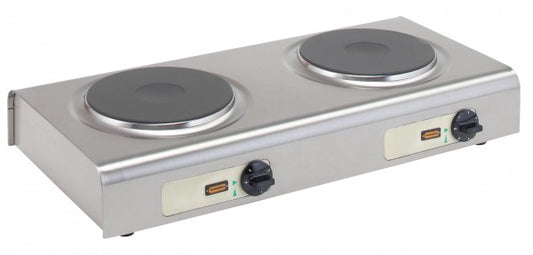 Zweiflammiger Elektroherd für Gastronomie.