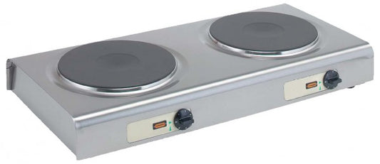 Zweiflammiger Elektroherd für Gastronomie.